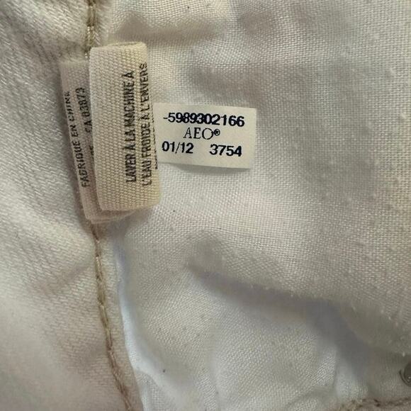 American Eagle Womens Y2K Micro Mini Short Shorts Size 4 White Distressed Preppy - Picture 8 of 8